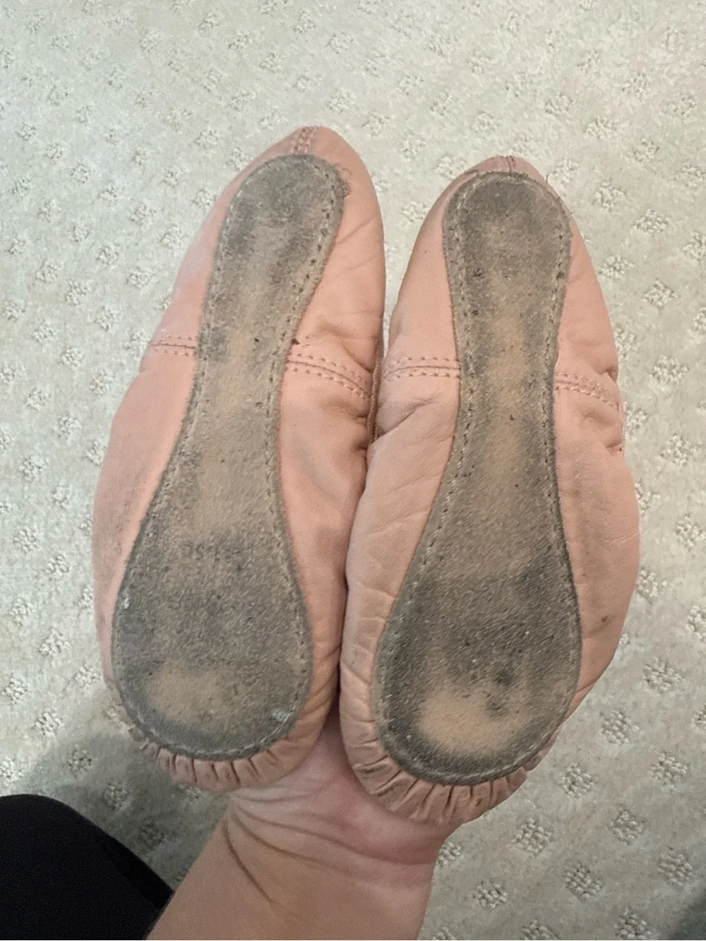 Girls Pink Leather Ballet Shoes Slippers Size 11.5 C Dance